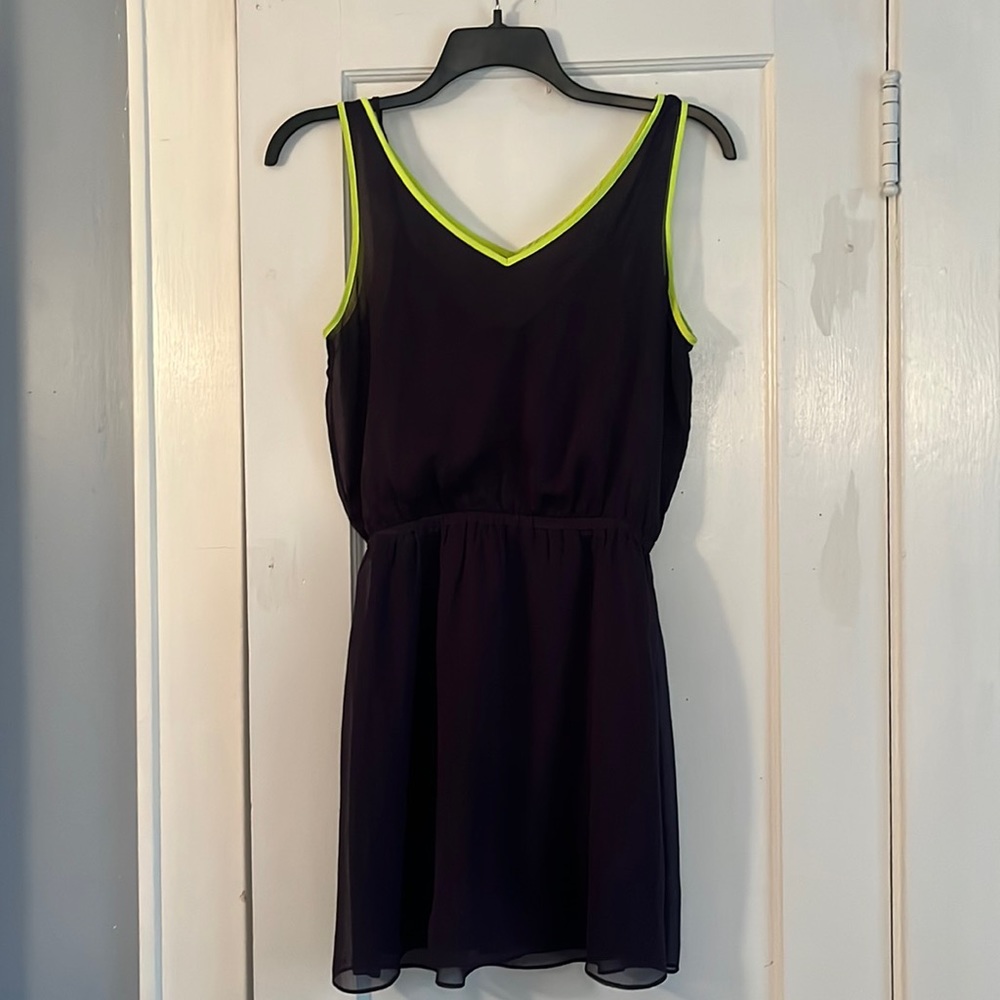 Plum Express Dress with Neon Trim